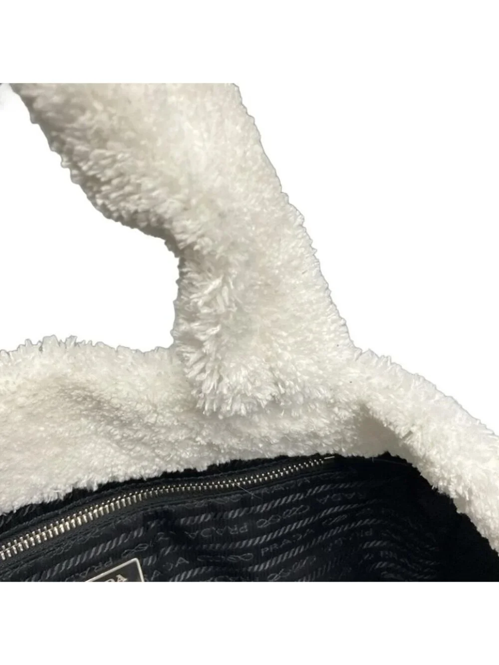 Prada Tote Terry White Black - Picture 11 of 15